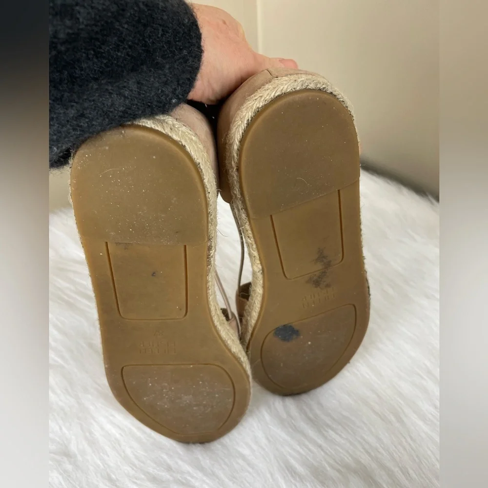 Eileen Fisher Lee Nubuck Leather Tan Espadrille Flats 8.5